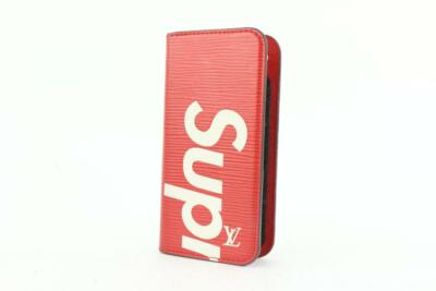 Louis Vuitton Supreme Red Epi Leather iPhone 7 Folio Case 1LV721  