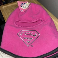 DC comics Supergirl full face Protection ￼ Fleece Hat OS Pink New