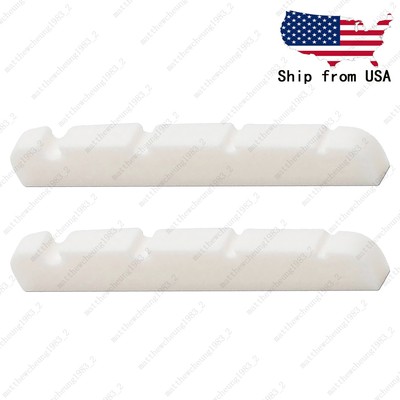 2x 1.65'' / 42mm Bass Slotted Flat Bottom Bone Nut 4 String For MUSTANG P Bass