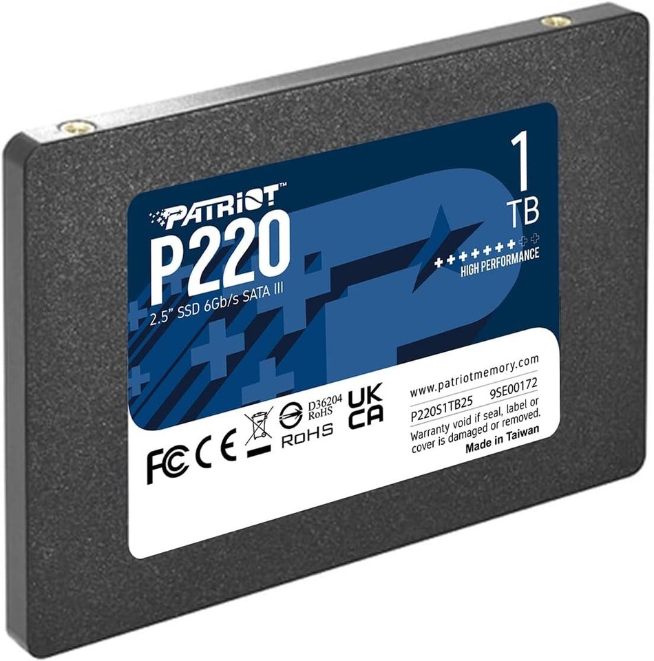 Patriot P220 1TB Internal SSD SATA 3 2.5" Solid State Drive