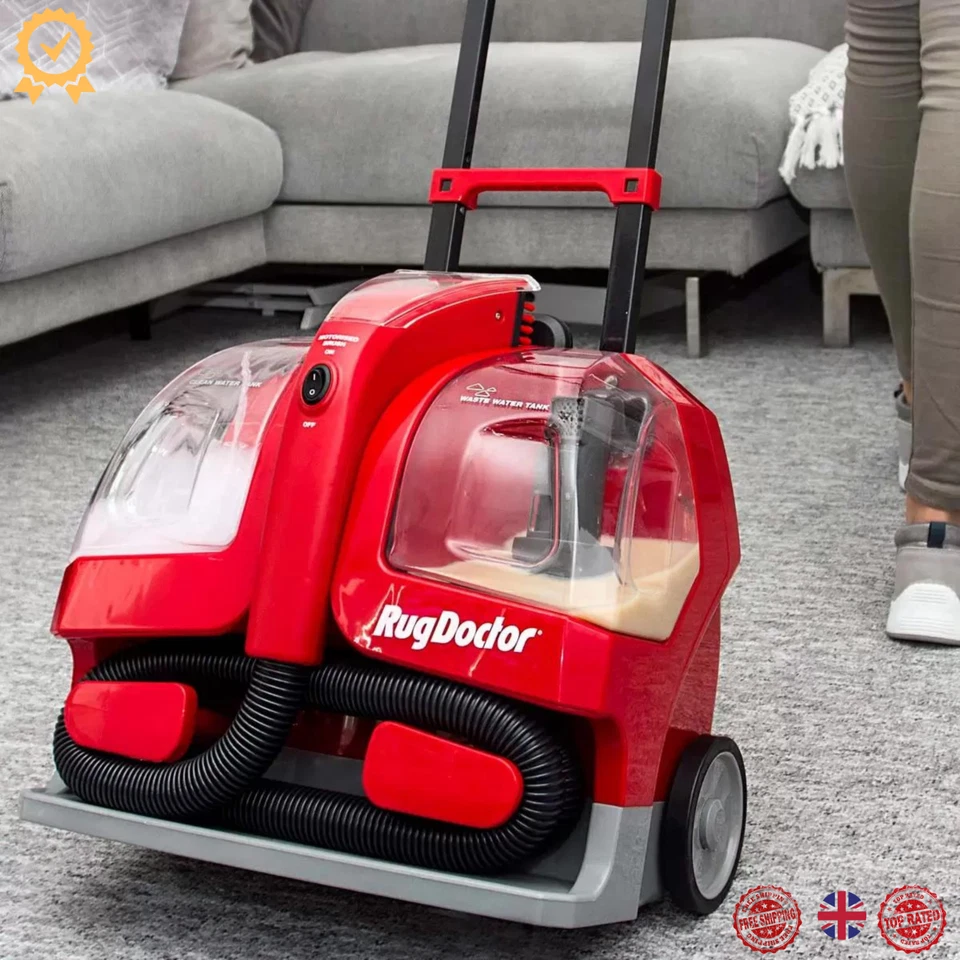 Rug Doctor Portable Spot Carpet Cleaner with 2 x 500ml Stains Cleaning Solution - Image 4 of 4