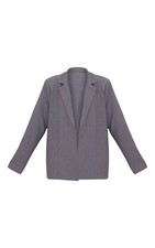 Prettylittlething Oversized Blazer Us 0 Uk4 Gray Shoulder Pad Modern Classic