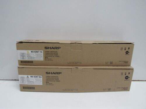 LOT OF 2! GENUINE SHARP MX-62NT-BA/MX-62NT-YA (MX-6240N) TONER CARTRIDGE