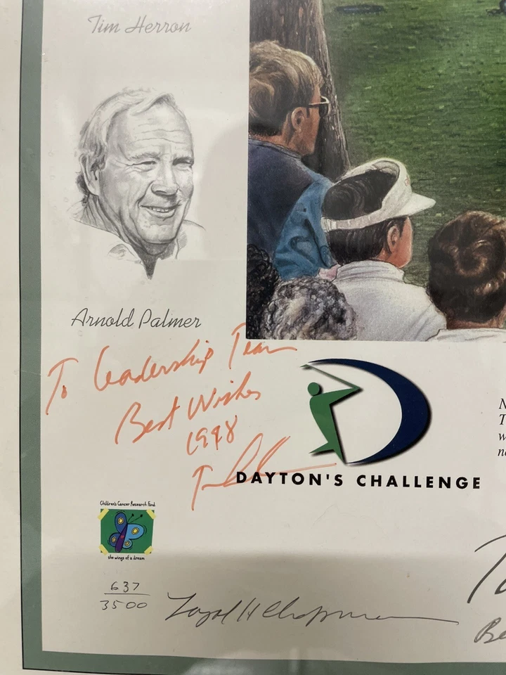 Tom Lehman Autografiado en Persona Dayton’s Challenge En Mpls Con Arnold Palmer98 Foto 4 de 4
