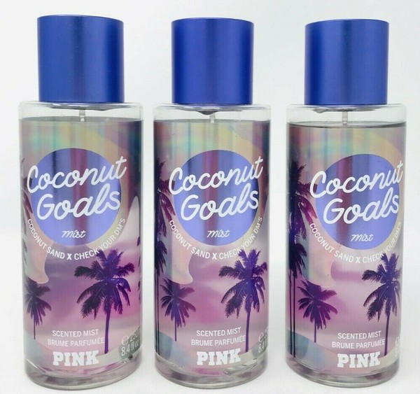 3 VICTORIA'S SECRET PINK COCONUT GOALS FINE FRAGRANCE MIST BODY SPRAY 8