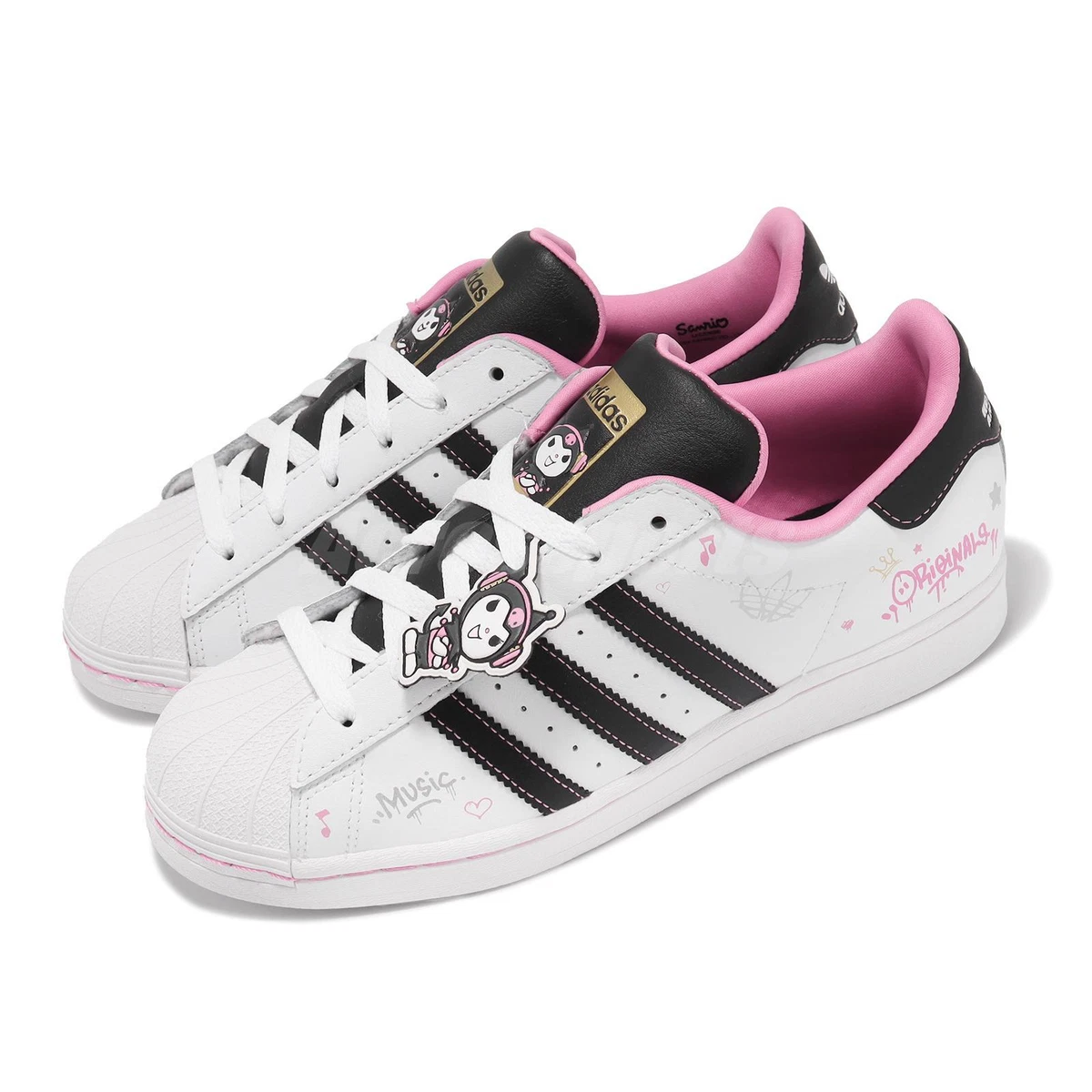 adidas Originals x Hello Kitty Kuromi Kids Youth Superstar J Casual Shoes IF3561 adidas Originals x Hello Kitty Kuromi Kids Youth Superstar J Casual Shoes IF3561