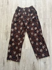 Kathie Lee collection vintage wide pleated brown Floral trouser 12