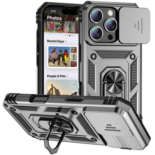 Luxury Stand Armor Camera Cover Cover Case For 16E 16 15 14 13 12 11 Pro Max - Picture 23 of 26