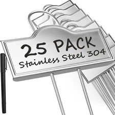 Metal Plant Label Garden Markers Reusable Nursery Stake Tags Weatherproof Banner