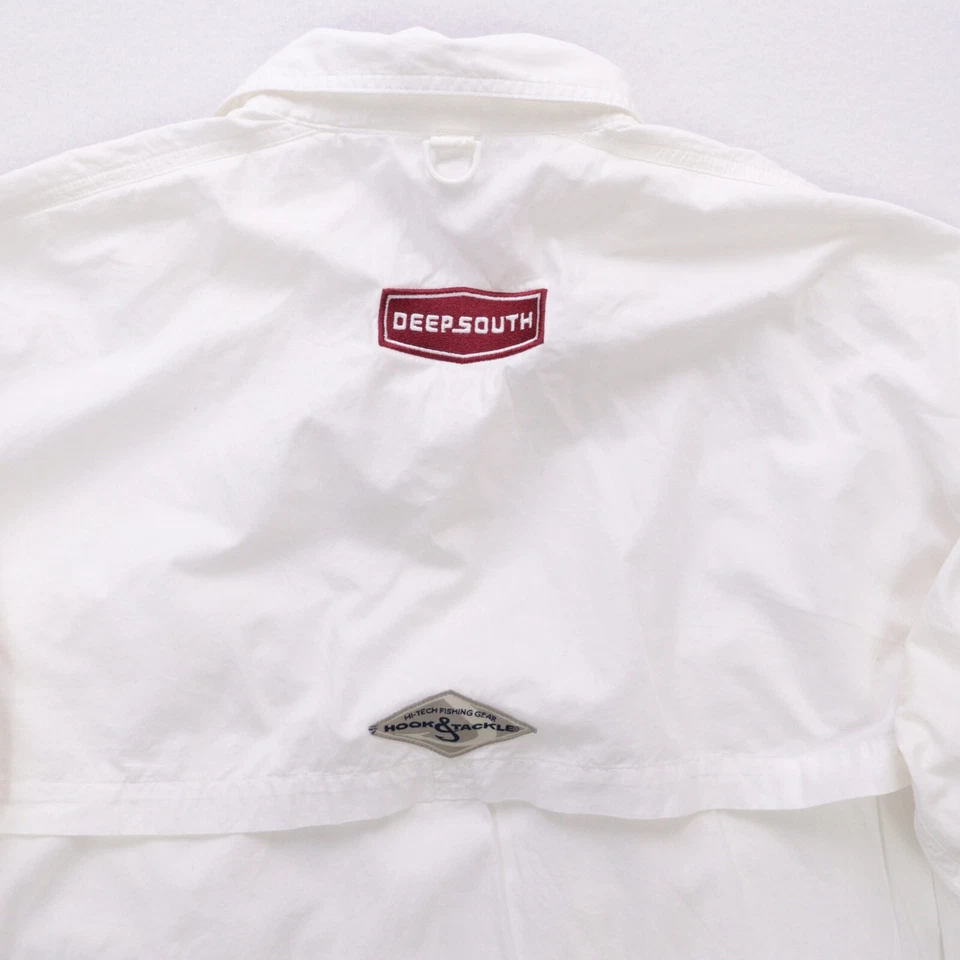 Camisa de pesca Hook & Tackle para hombre L abotonada manga larga blanca ventilada DEEPSOUTH Foto 3 de 4