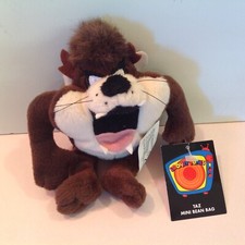 Vtg 1999 Warner Bros Looney Tunes Mini Bean Bag Plush w/Tags Taz Tasmanian Devil