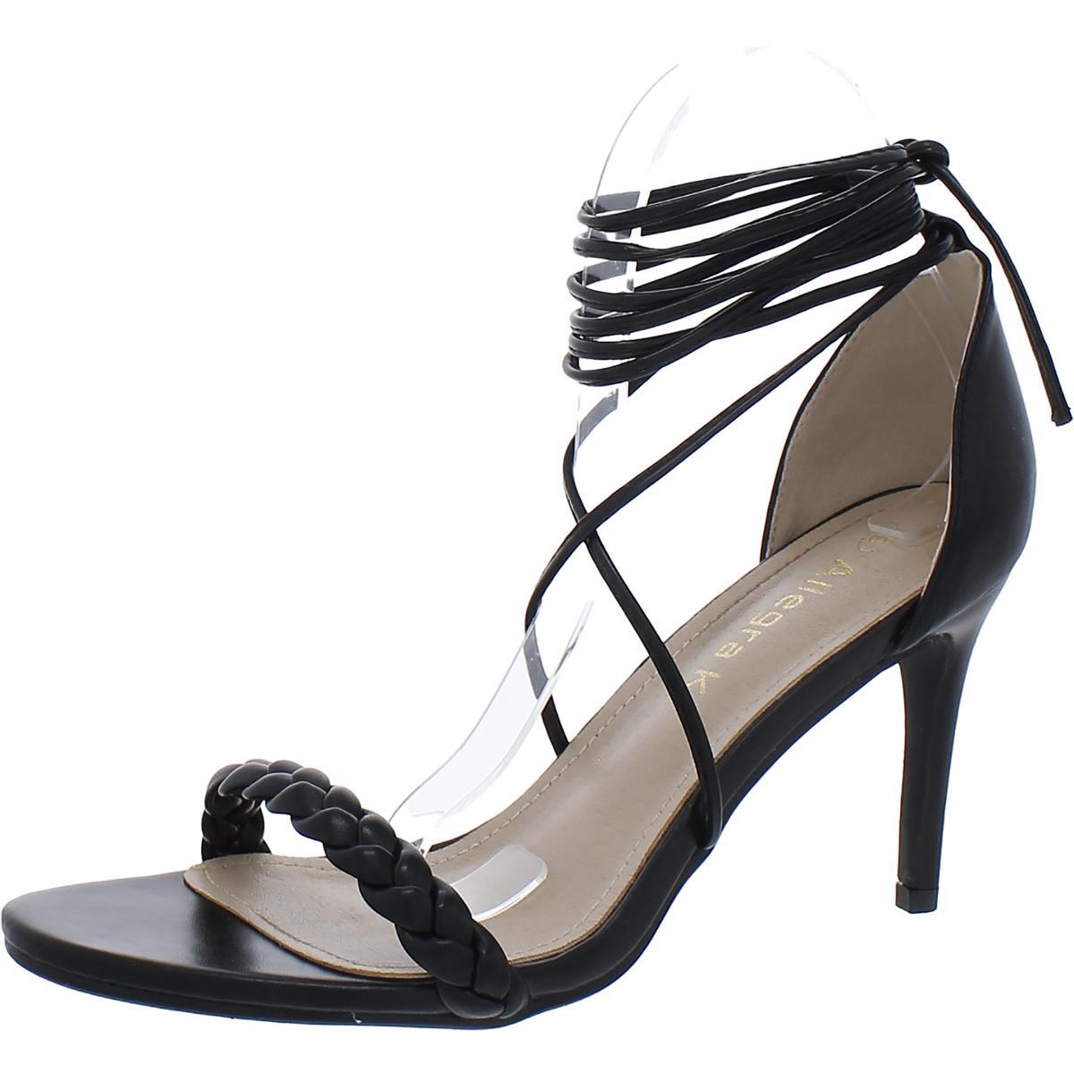 Женские черные туфли на высоком каблуке из искусственной кожи Allegra K 9 среднего размера (B, M) BHFO 7244