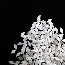 200Pcs white inlay 12mm 6mm mother of pearl shell blanks diamond style