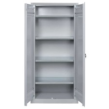 Armadio in ferro cm.100x40x180h ante serratura 4 piani grigi spostabili portadoc