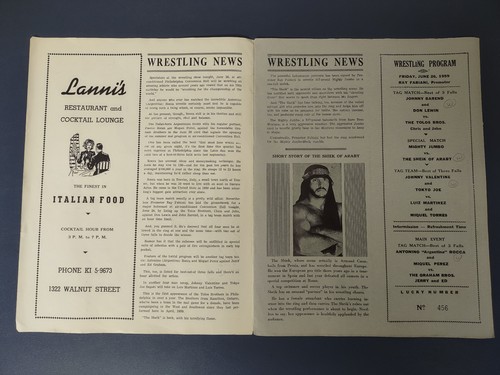 1959 Wrestling Program- Philadelphia, Rocca/Perez vs. Eddie/Jerry Graham, Signed - Picture 3 of 7