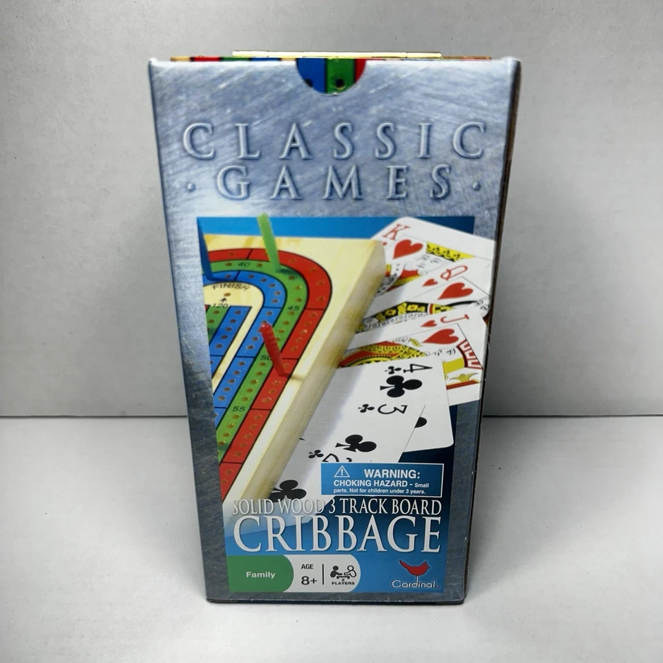 Classic Games Cribbage Set w/Folding Wood Board & Poker Cards (Extra Wood Board) - Image 3 of 4