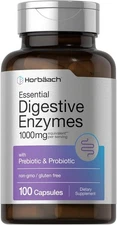 Horbäach Essential Digestive Enzymes | 100 Capsules | Enzyme Blend for Men & Wom