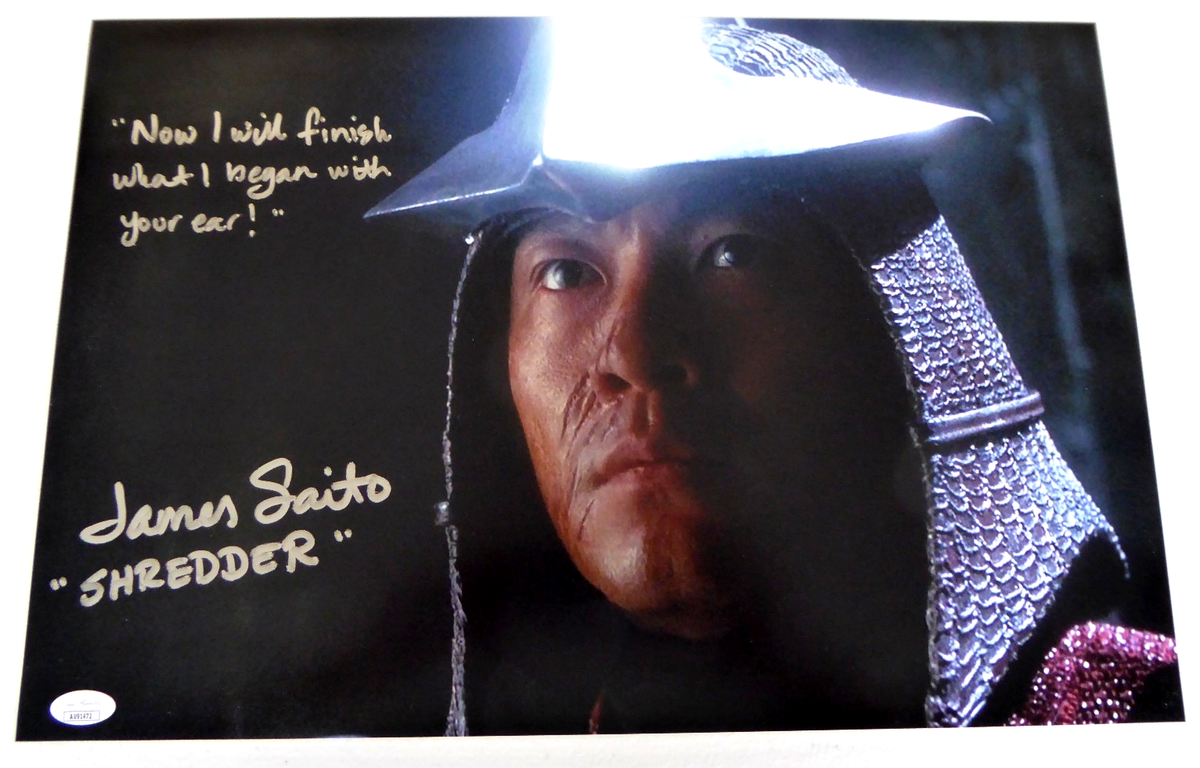 James Saito Signed 12x18 Photo Autograph, Shredder, Ninja Turtles