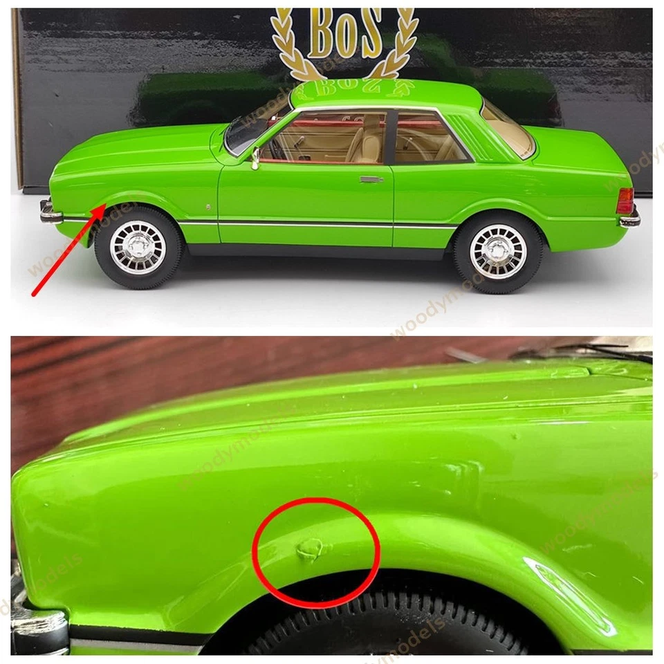 BOS 1/18 1976 Ford Taunus TC2 Ghia Green BOS167 Resin Model Car Collection Used - Image 4 of 4