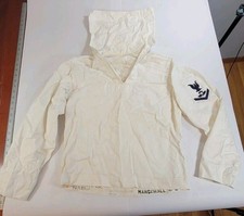 VTG US Navy White Service Uniform Sailor Jumper Cotton Cracker Jack Sz 38A