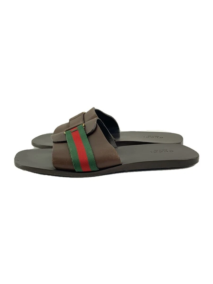 Sandales Gucci 35 chaussures à enfiler en cuir marron occasion