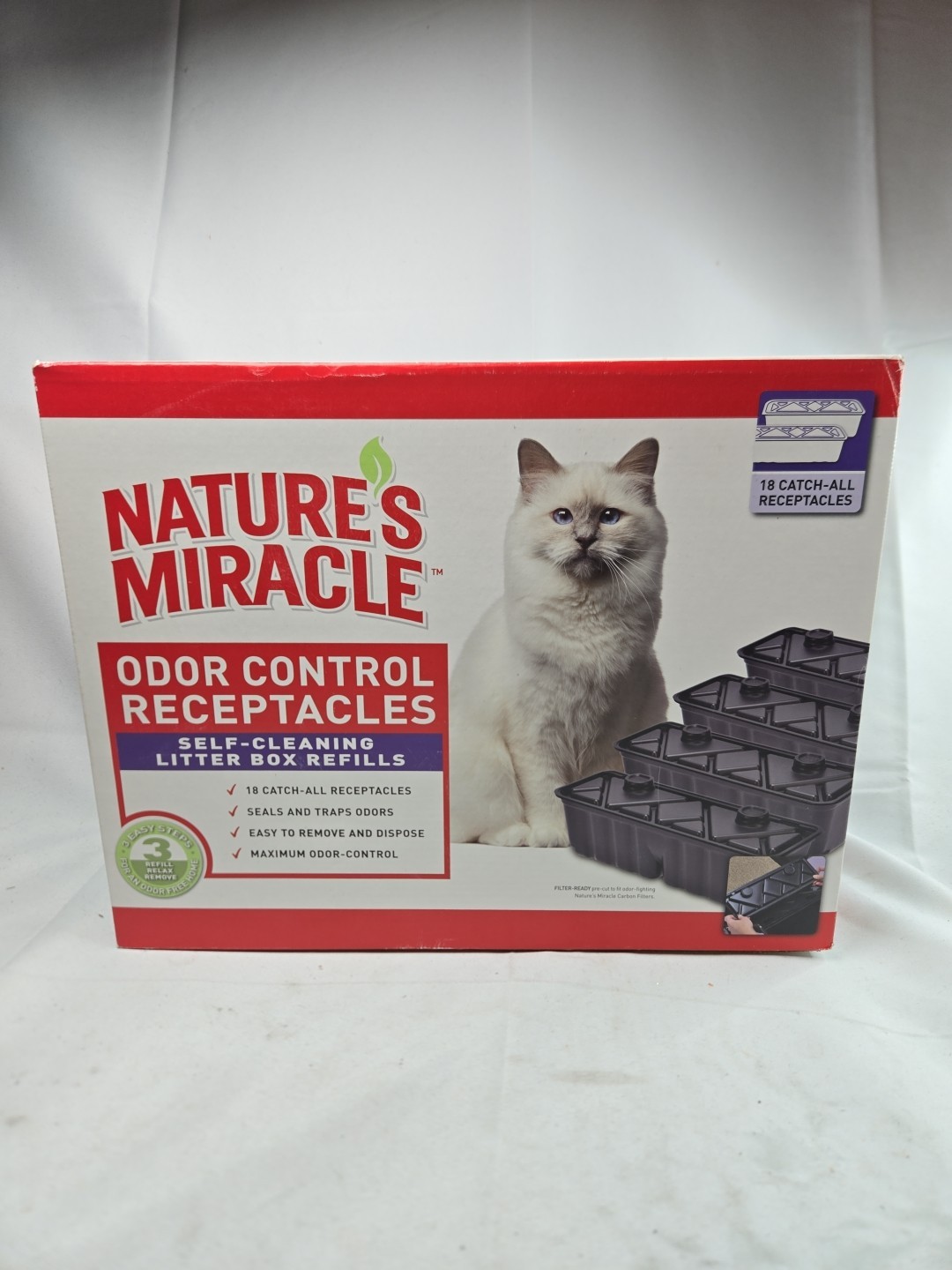 Natures Miracle Odor Control Receptacles Self Cleaning Litte