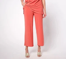 Attitudes by Renee Jersey Wide Leg Crop Pants-Lt Sienna-Petite Medium A689240
