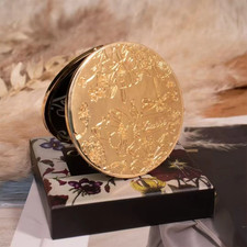 Gucci New Cosmetic Beauty Makeup Compact Mirror in Gold Flower Dance with Box