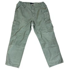 5.11 Tactical Pants Mens 38x32 Green Cargo Double Knee Utility Workwear Cotton
