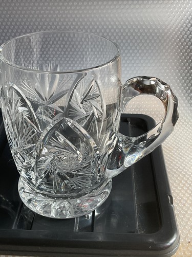 2 X American Brilliant Period ABP Hobstar Cut Glass Crystal Tankards,14cm Tall. - Picture 3 of 24