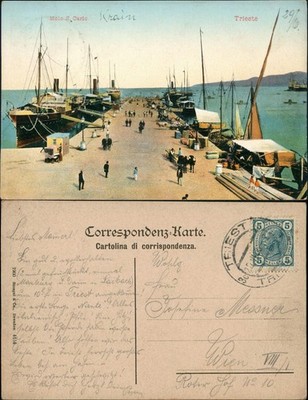 Cartoline Trieste Trieste Molo S. Carlo - Steamer Steamer 1900