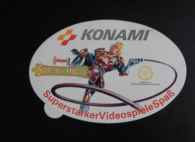 KONAMI SIMON'S QUEST STICKER - Super Powerful Video Games Fun for Nintendo NES