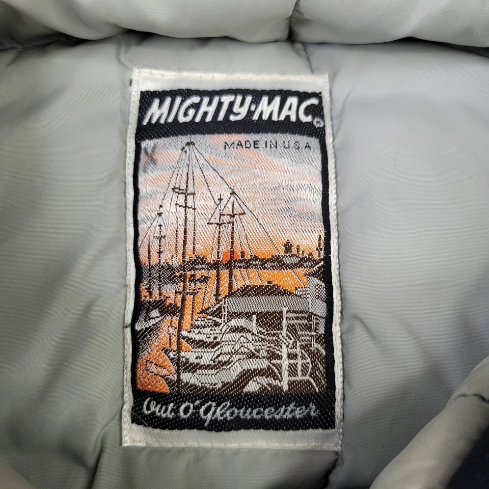 Винтажная мужская куртка Mighty Mac Out O' Gloucester L синяя на молнии утепленная - Изображение 3 из 4