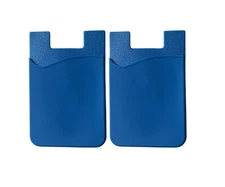 Phone Wallet Stick-On-Multi-Purpose Silicone Card Holder, Navy Blue 2Pcs