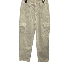 AMERICAN EAGLE Cargo Pants Stretch Straight Leg Twill Y2K 90s Womens 10 Beige