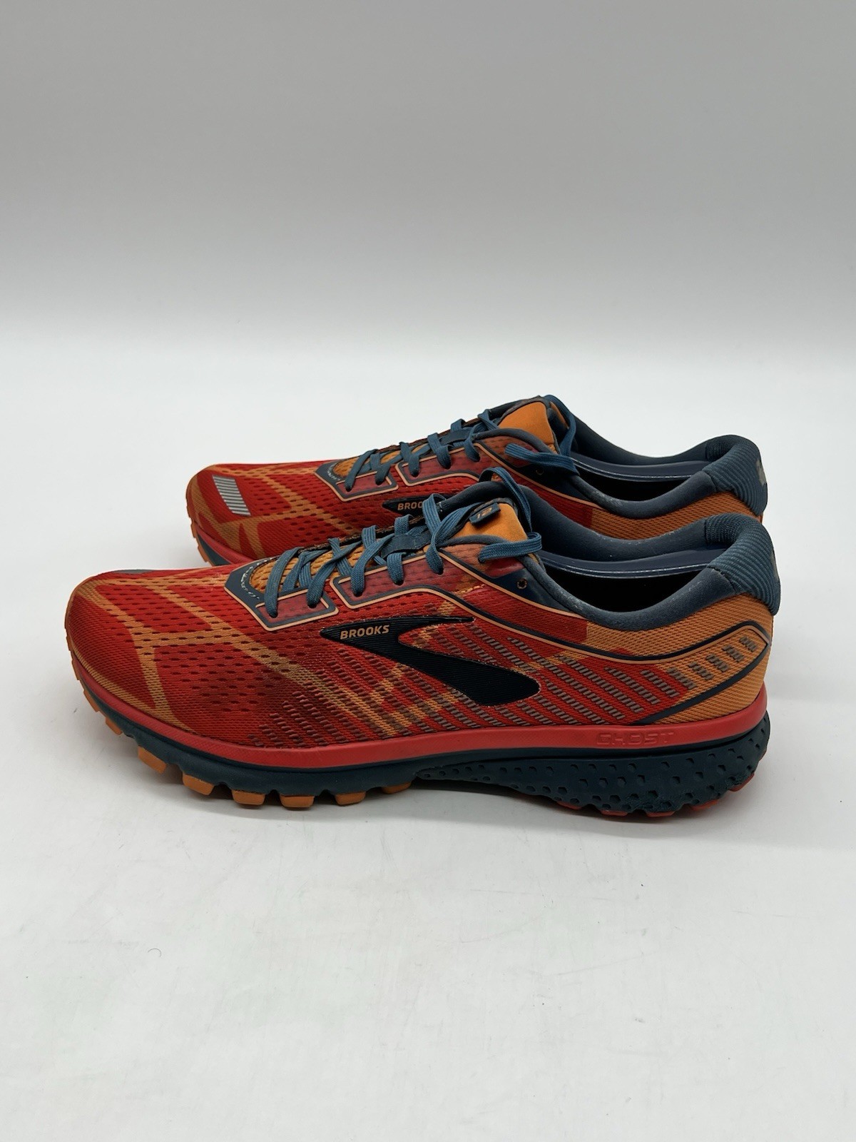 Brooks Ghost12 Women 10.5 Turkey Trot Thanksgiving Orange Green Fleet Feet Shoes