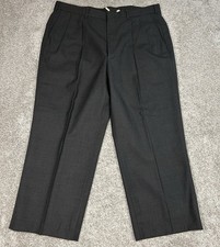 Vintage Lands End 100% Worsted Wool Dress Pants Men’s 40x26 Black Made in USA