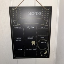Newborn Baby chalk board 12" 9" gender neutral used