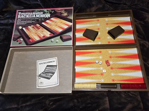 Milton Bradley E.S. Lowe Tournament Backgammon Set 1976 Vintage, Complete