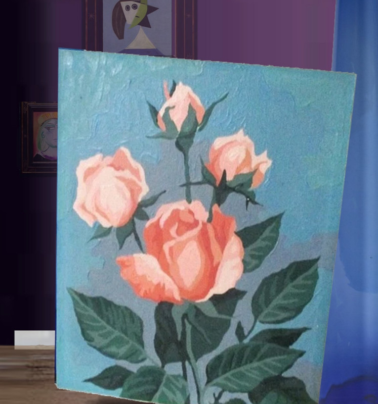 Vintage Pink Roses Paint by Number Painting! Pretty !