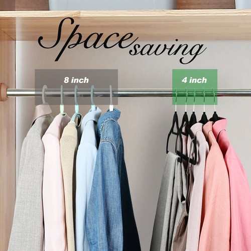 Premium Samt Kleiderbügel 50 Stück rutschfest robust 360 drehbare Haken USA - Bild 5 von 9