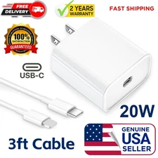 20W PD Fast Charger Wall Adapter & USB-C Cable Changing for iphone 11 12 13 14+