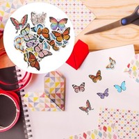 50 Pcs Aufkleber Scrapbooking Schmetterling Dekorationsaufkleber