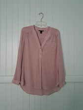 Victoria's Secret Long Sleeve Silk Night Shirt Sz S Mauve Pink