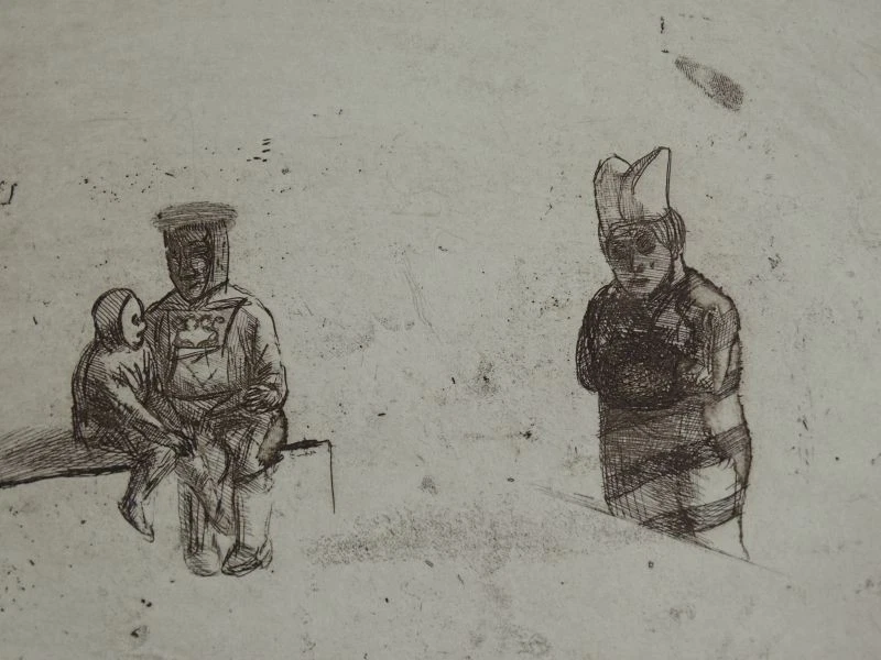 Die Stufe - Libuda - Radierung signiert - Kunstmappe Zwei/92 B53 - Menschen 1978 - Bild 3 von 4