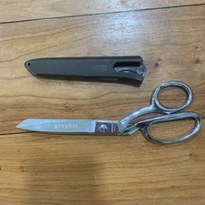 GINGHER 8 IN CHROME BRAZIL SCISSORS DESIGNER FABRIC SHEARS GERMANY