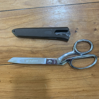 GINGHER 8 IN CHROME BRAZIL SCISSORS DESIGNER FABRIC SHEARS GERMANY