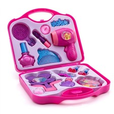 Girls Vanity Set Pretend Makeup Kit Kids Beauty Case Cosmetic Toy Bag Hair Dryer
