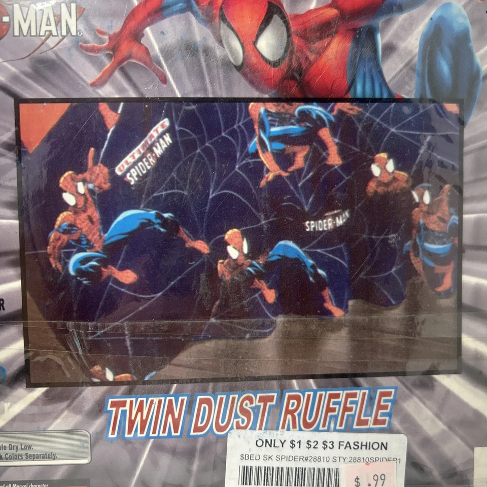 Ultimate Spider-Man Twin Dust Ruffle NEW Marvel Vintage Blend Jay France - Image 3 of 4