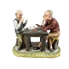 Tarjetas de juego de porcelana estilo capodimonte vintage firmadas por Gino Arnart 5th Ave para hombre